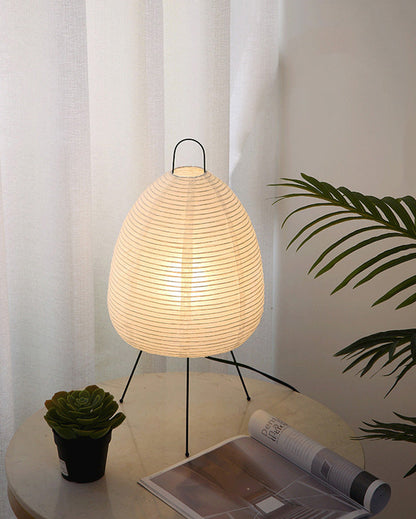 Japanese Lantern Table Lamp with Tripod