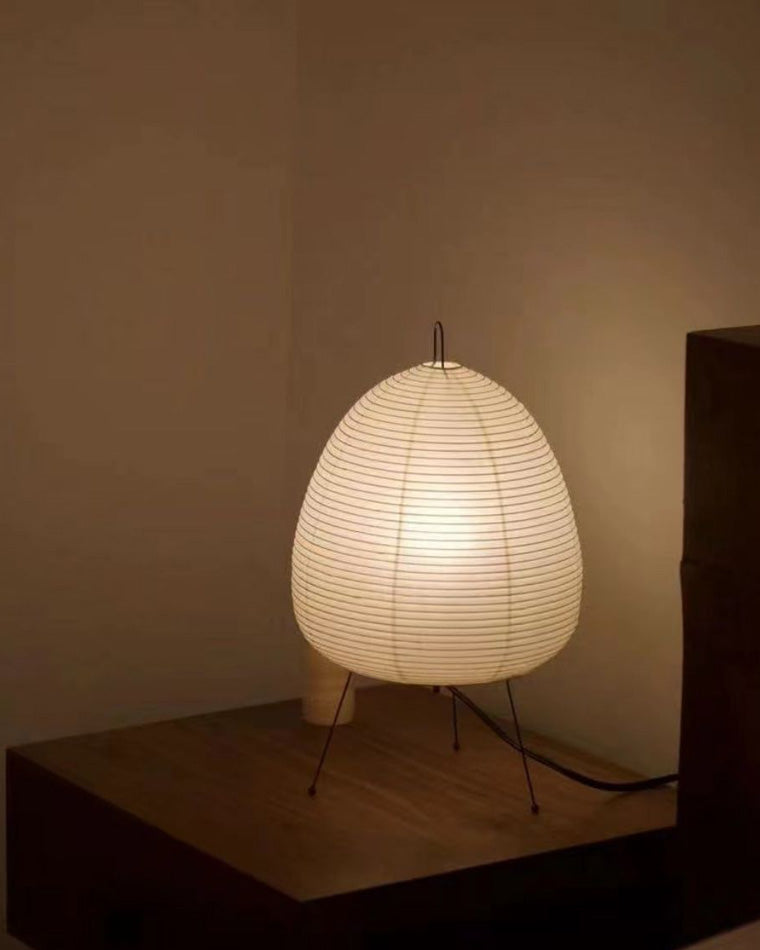 Japanese Lantern Table Lamp with Tripod