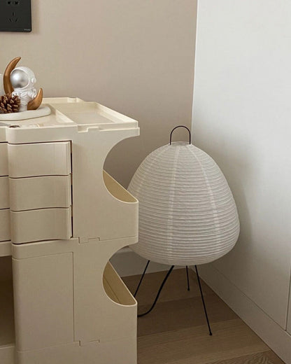 Japanese Lantern Table Lamp with Tripod