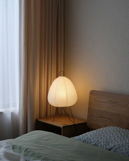 Japanese Lantern Table Lamp with Tripod