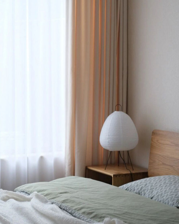 Japanese Lantern Table Lamp with Tripod