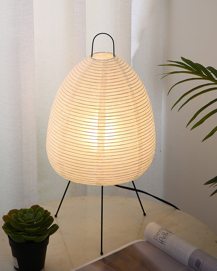 Japanese Lantern Table Lamp with Tripod