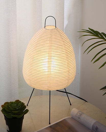 Japanese Lantern Table Lamp with Tripod
