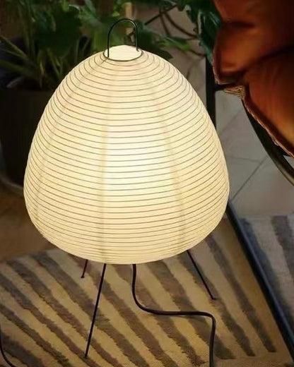 Japanese Lantern Table Lamp with Tripod