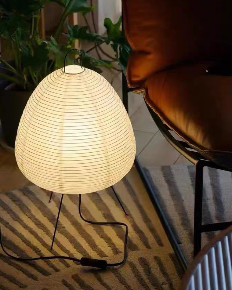 Japanese Lantern Table Lamp with Tripod