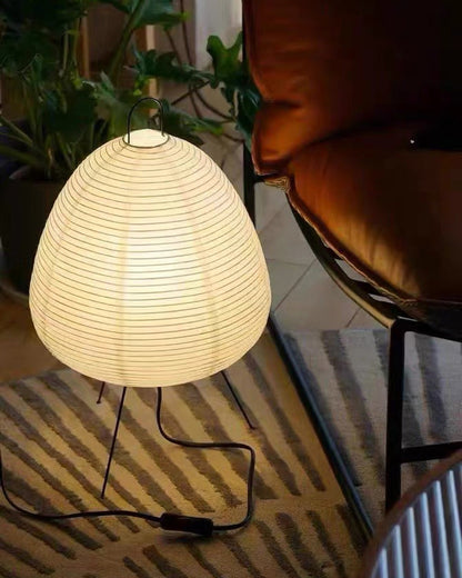 Japanese Lantern Table Lamp with Tripod
