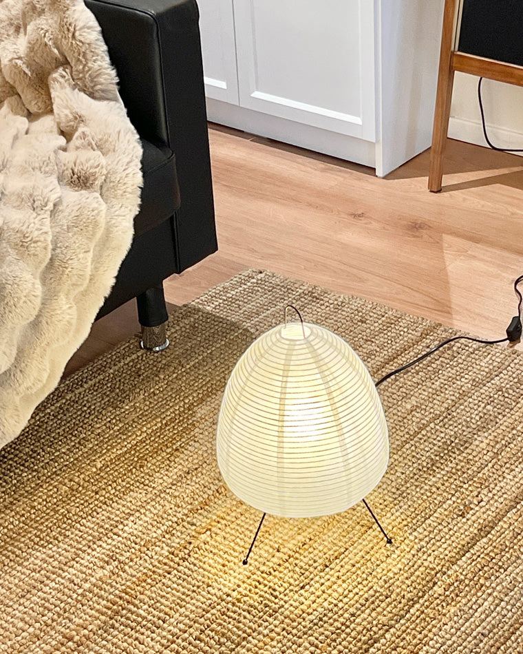 Japanese Lantern Table Lamp with Tripod