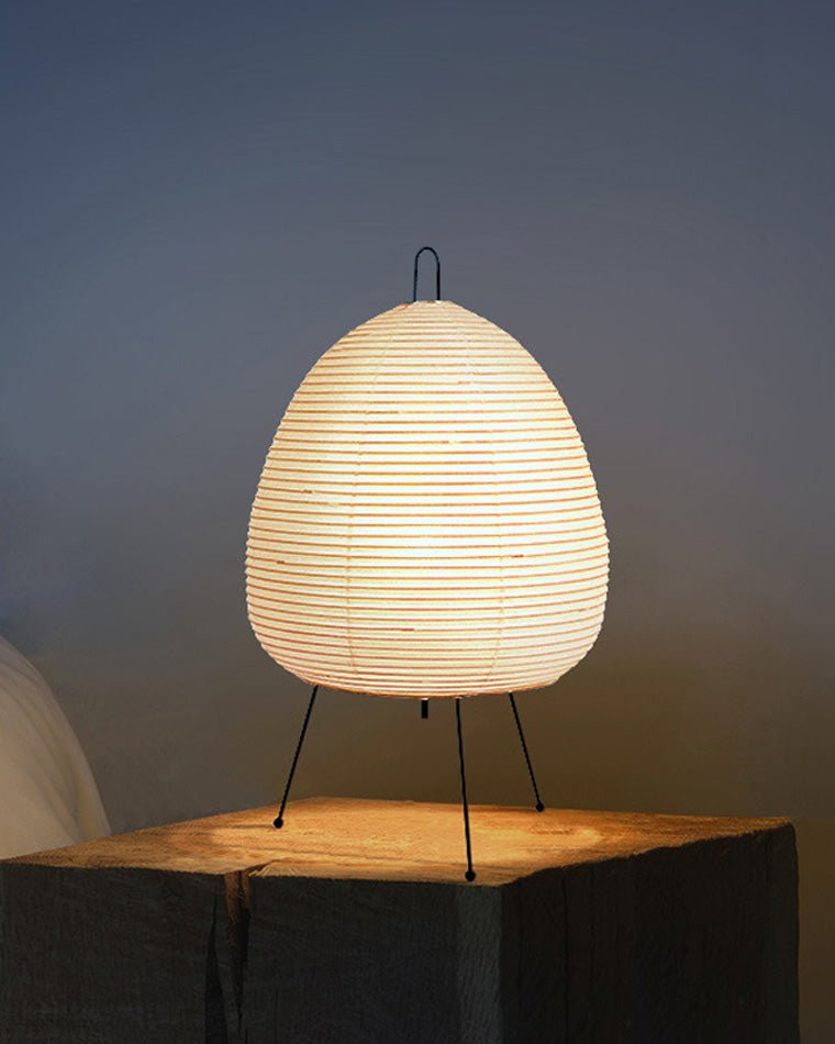 Japanese Lantern Table Lamp with Tripod