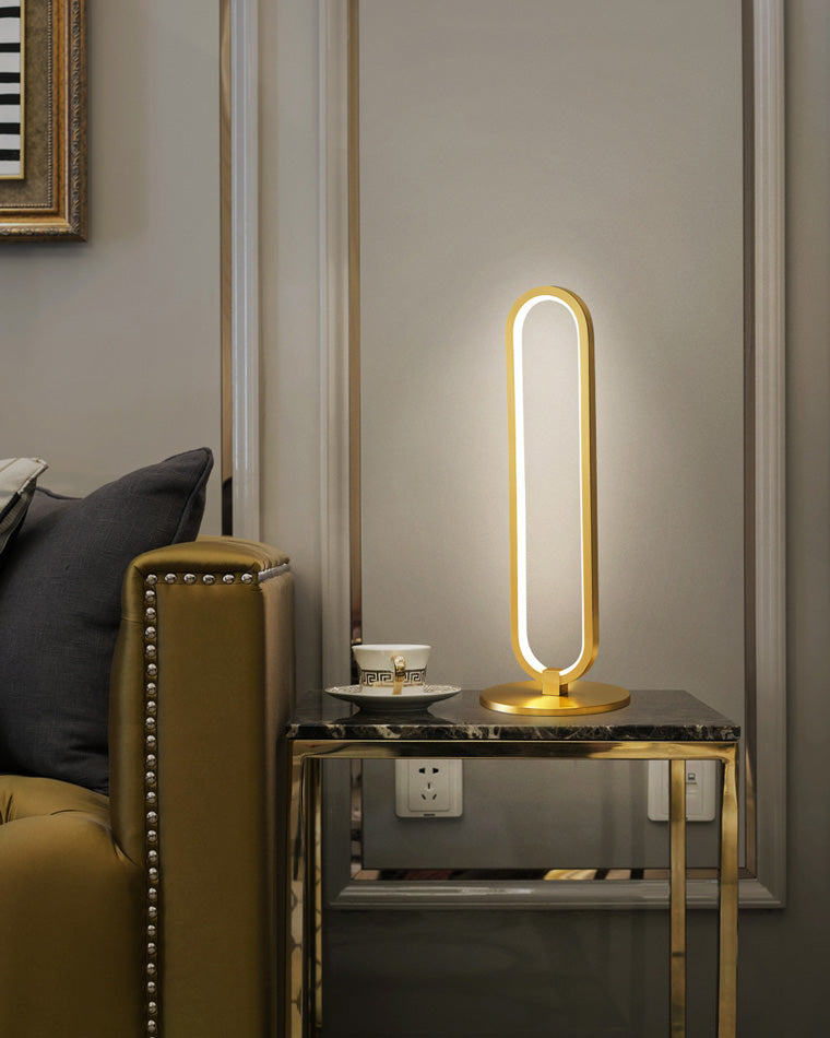 Oval Table Lamp - Brass Skin