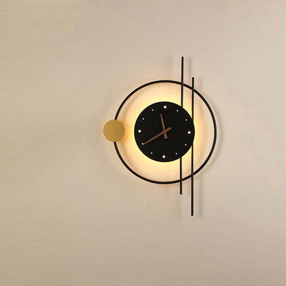 Modern Wall Clock with LED Lighting