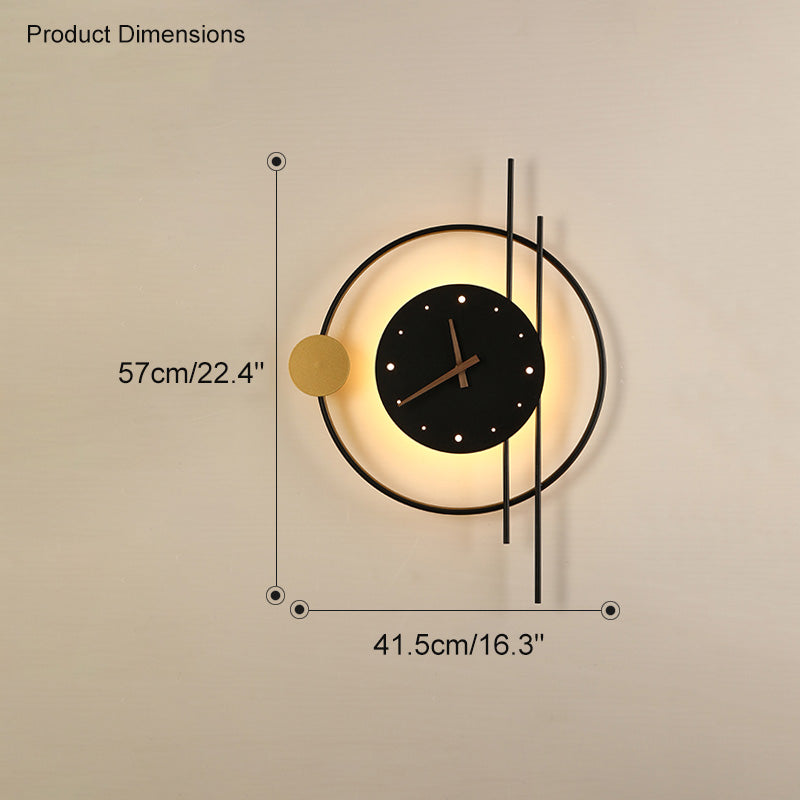 Modern Wall Clock with LED Lighting