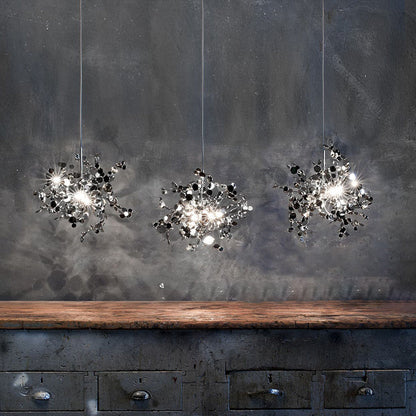 Hanging Chandelier - Silver/Gold Metallic Cloud
