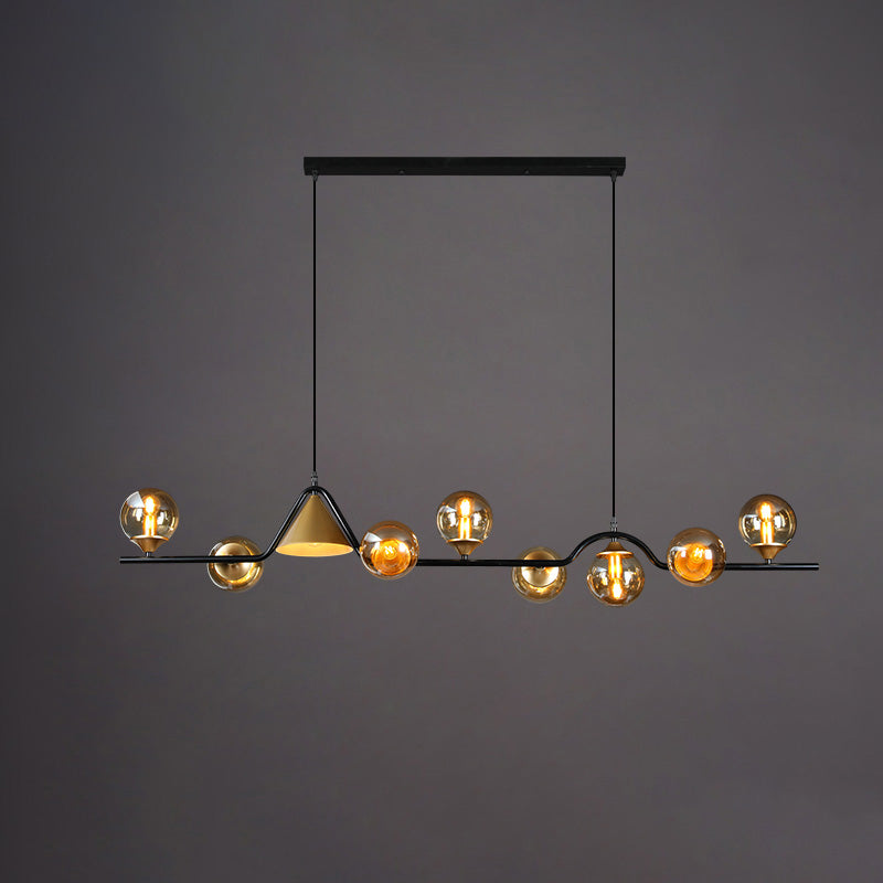 Linear Glass Globe Chandelier