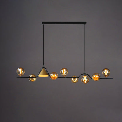 Linear Glass Globe Chandelier