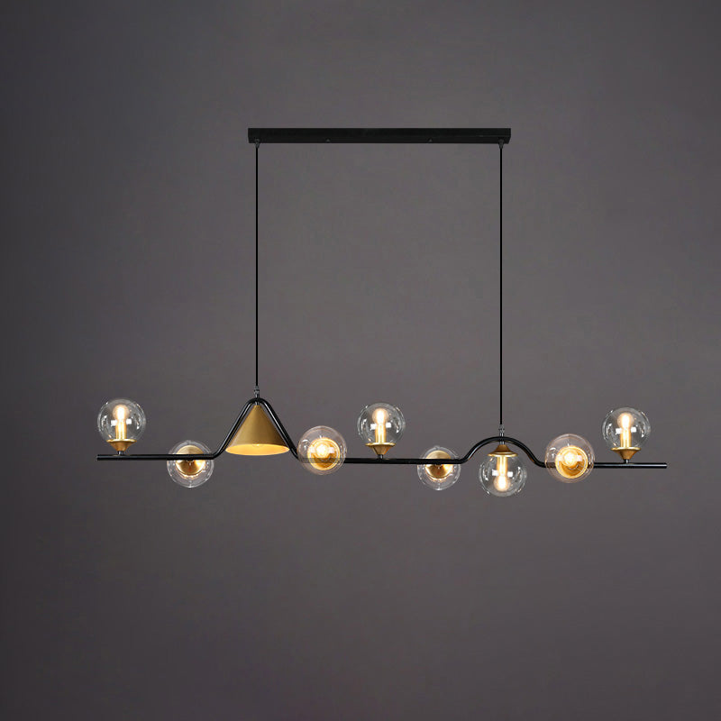 Linear Glass Globe Chandelier