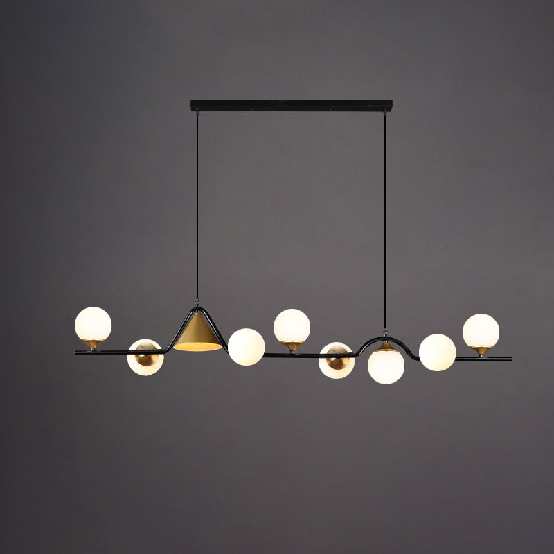 Linear Glass Globe Chandelier