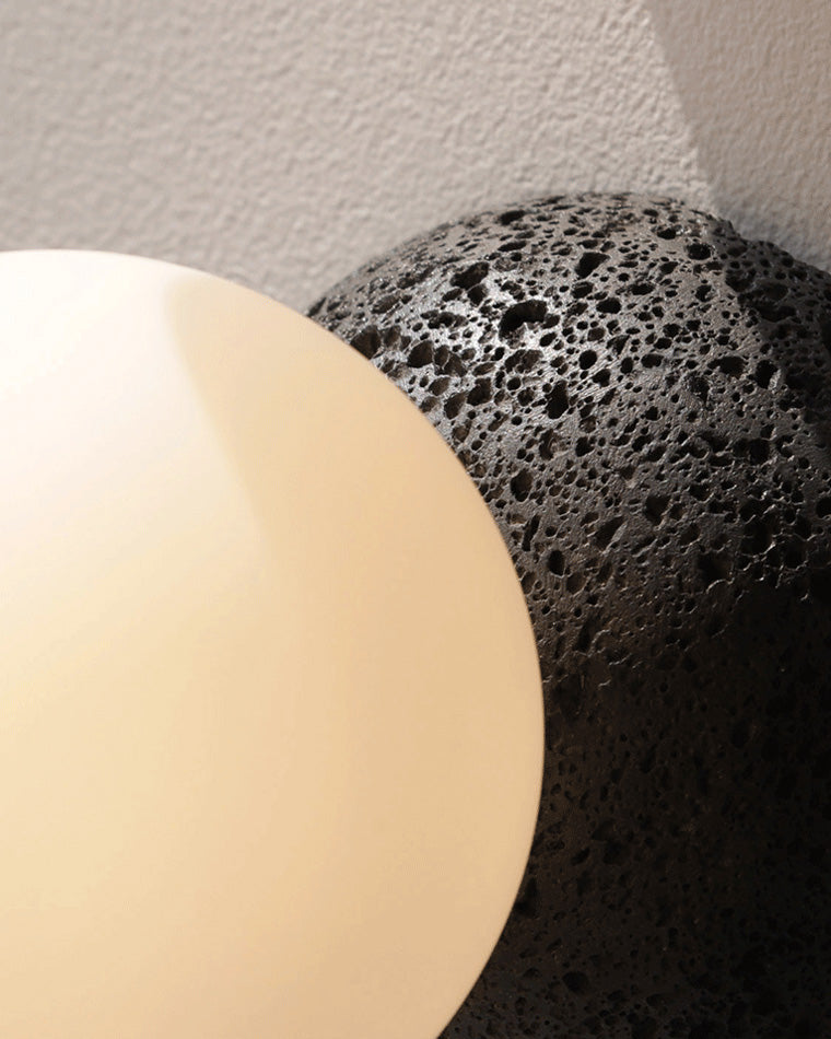 Spherical Glass and Concrete Wall Light