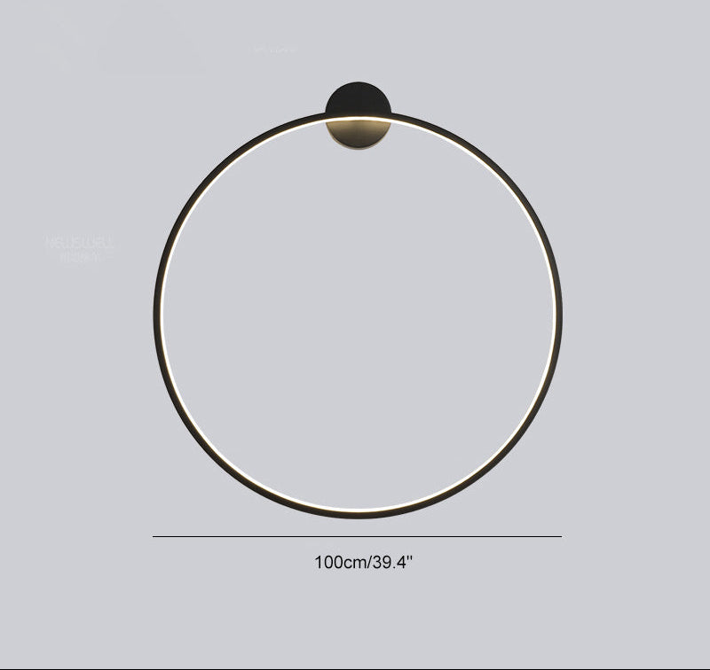 Large Black Circle Wall Light