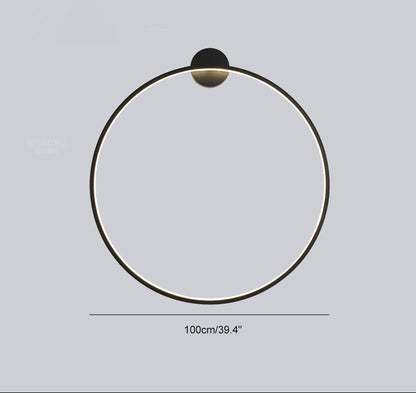 Large Black Circle Wall Light