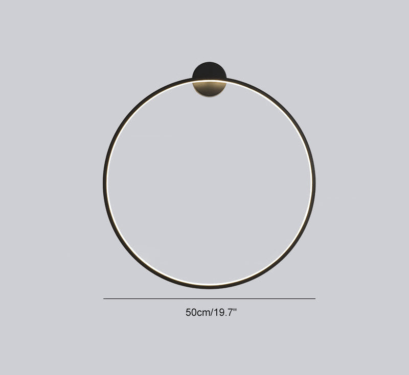 Large Black Circle Wall Light