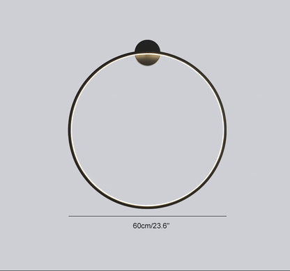 Large Black Circle Wall Light