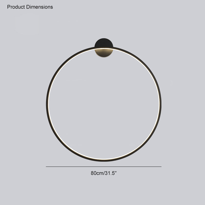 Large Black Circle Wall Light