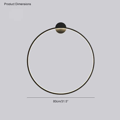 Large Black Circle Wall Light