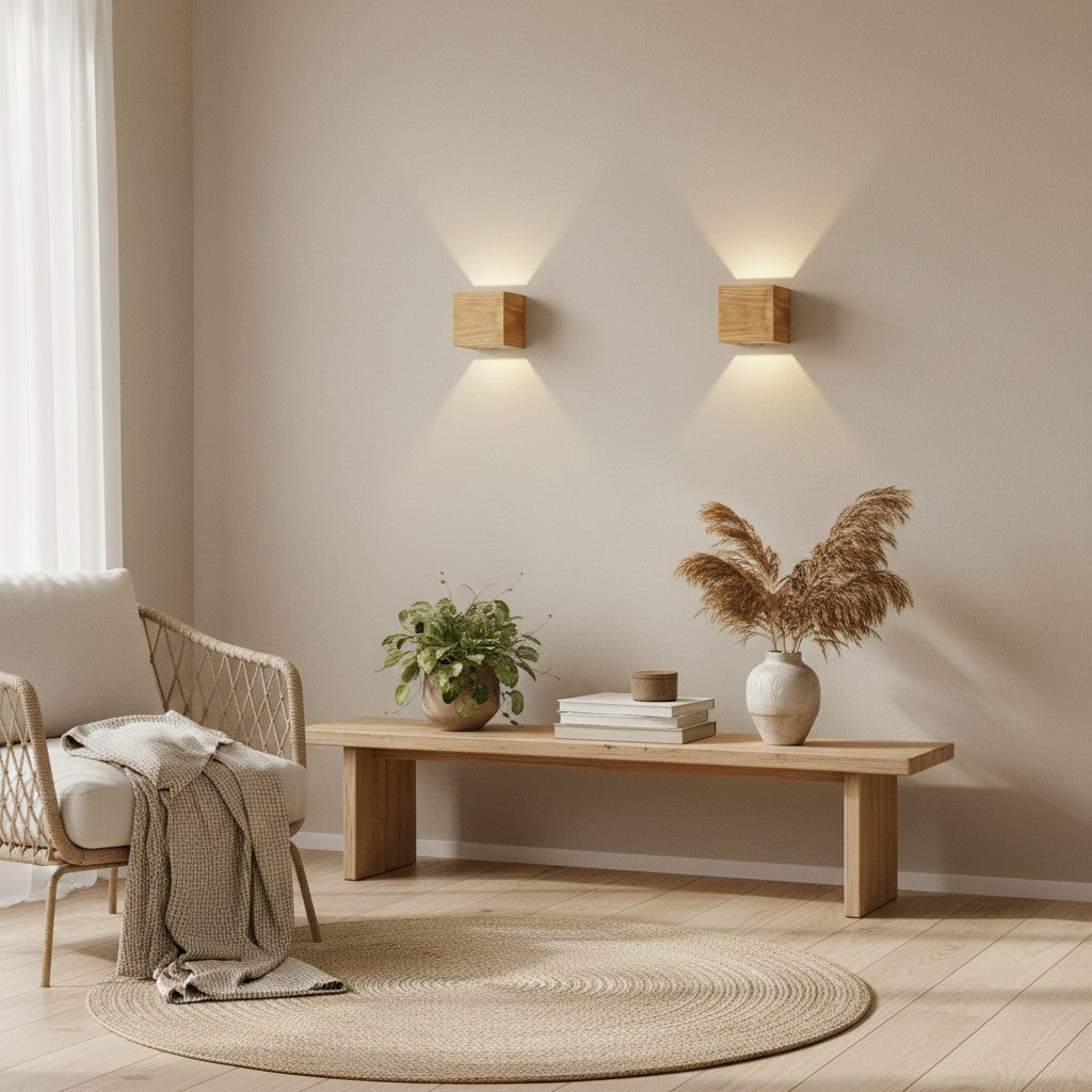 Applique Carrée en Bois