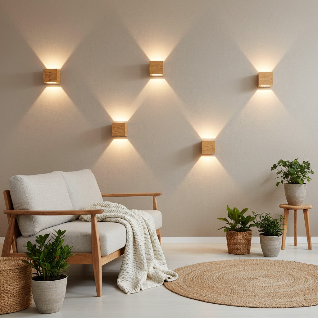 Applique Carrée en Bois