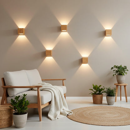 Applique Carrée en Bois
