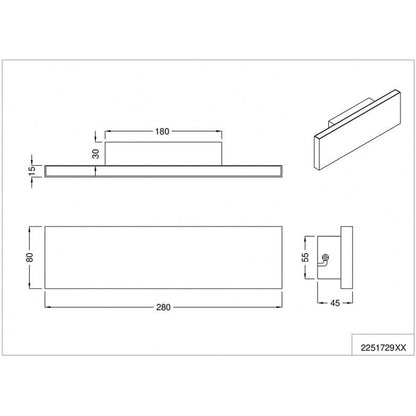 Applique LED Noire Moderne