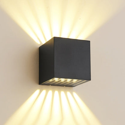 Applique Murale Extérieure Carrée Éclat Noir – Éclairage Haut et Bas