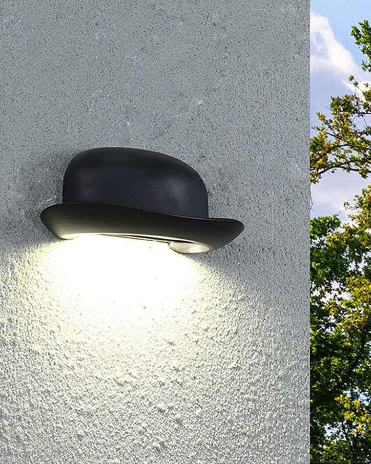 Applique Murale Extérieure Chapeau Noir – Éclairage Élégant et Contemporain