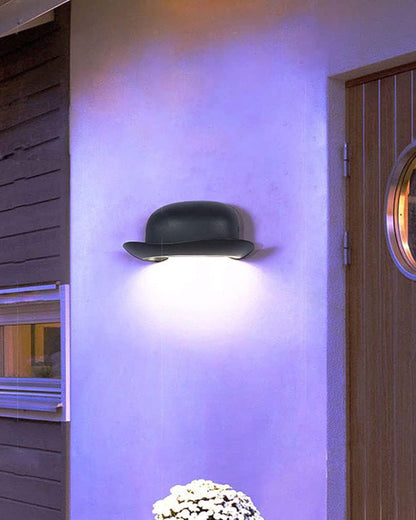 Applique Murale Extérieure Chapeau Noir – Éclairage Élégant et Contemporain