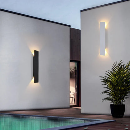 Applique Murale Extérieure LED - Aluminium Noir Design Moderne