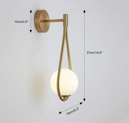 Applique Murale Globe en Verre Goutte d'Eau