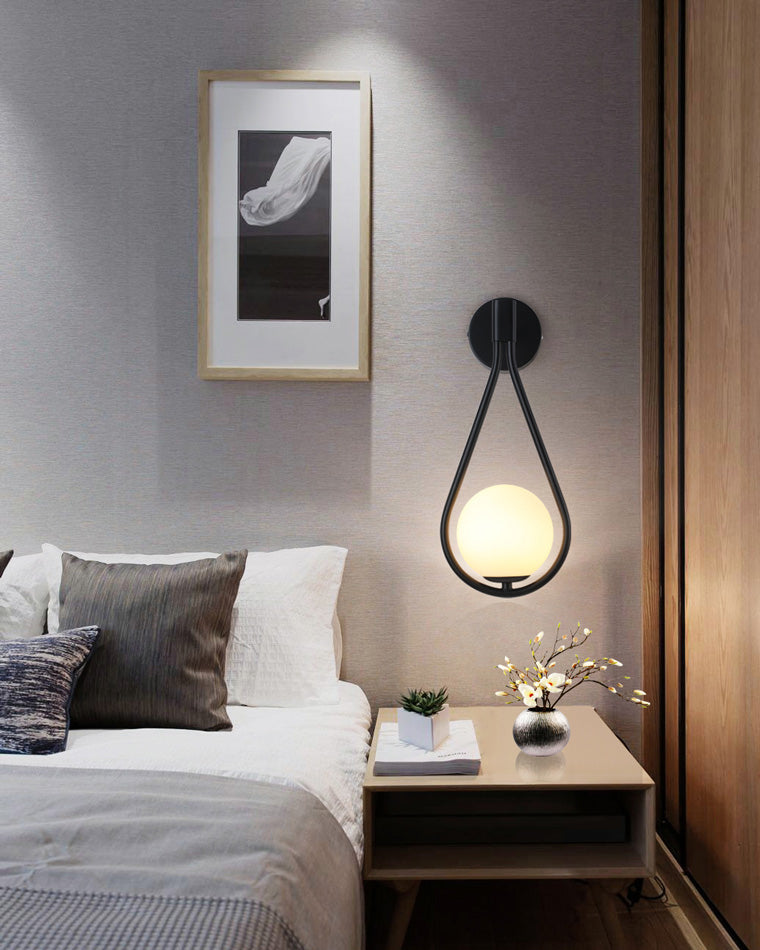 Applique Murale Globe en Verre Goutte d'Eau