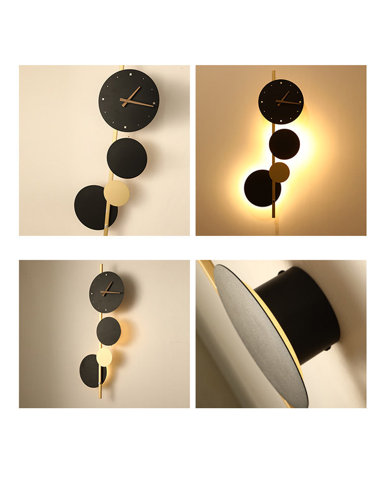 Applique Murale Horloge Sculpturale avec Éclairage LED