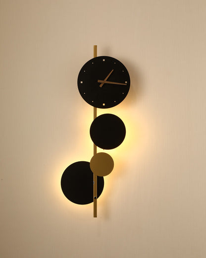 Applique Murale Horloge Sculpturale avec Éclairage LED