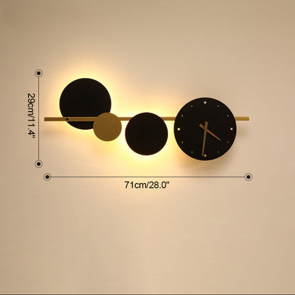 Applique Murale Horloge Sculpturale avec Éclairage LED
