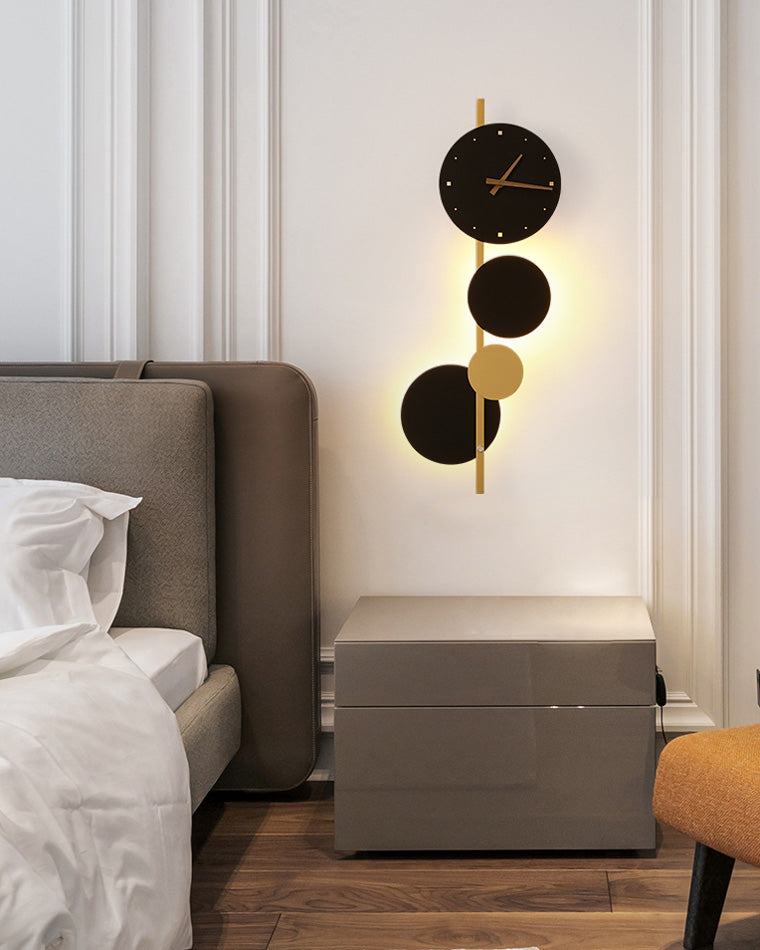 Applique Murale Horloge Sculpturale avec Éclairage LED