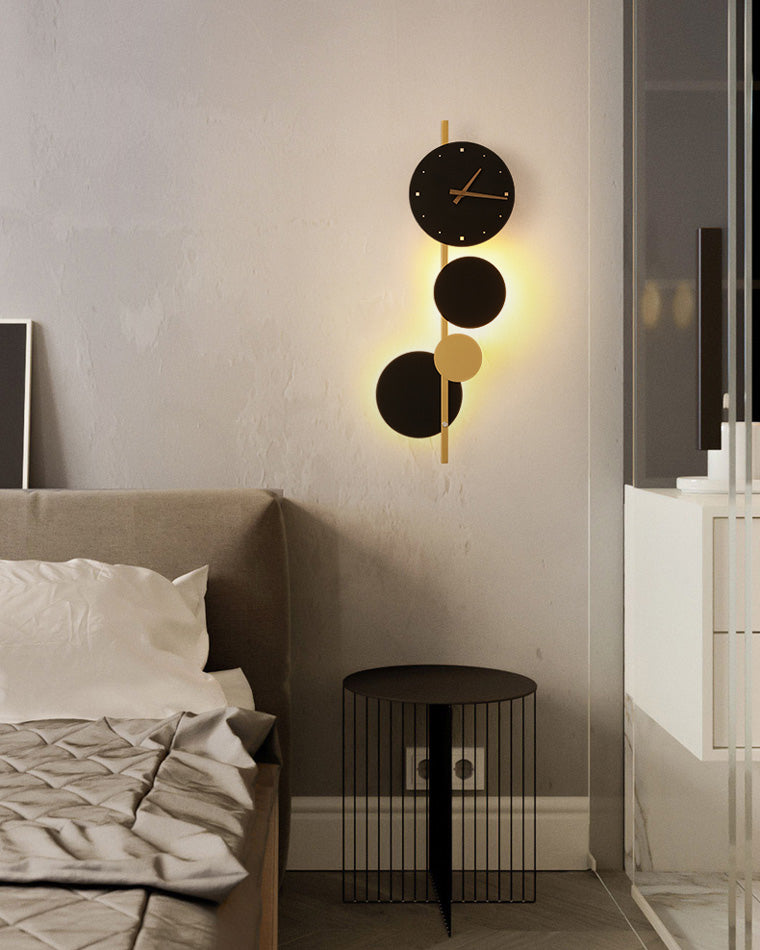 Applique Murale Horloge Sculpturale avec Éclairage LED