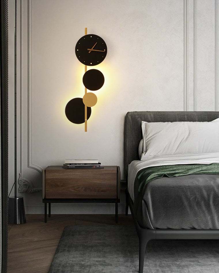 Applique Murale Horloge Sculpturale avec Éclairage LED