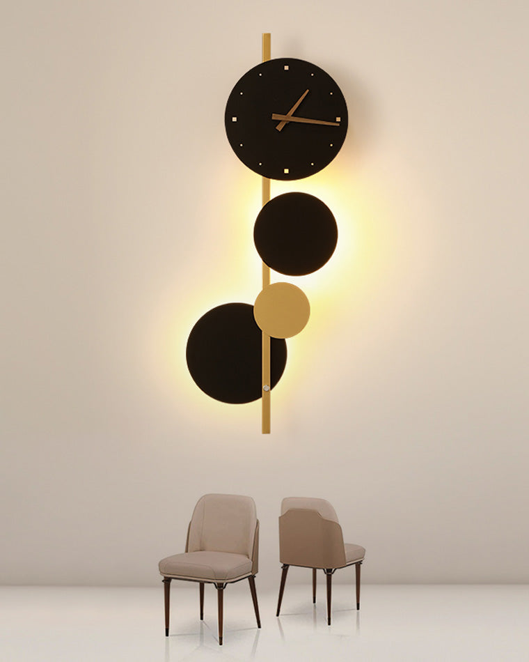 Applique Murale Horloge Sculpturale avec Éclairage LED