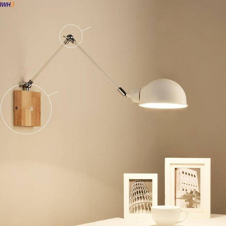 Applique Murale LED Articulée - Équilibre Moderne en Bois et Métal
