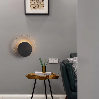 Applique Murale LED Élégance - Cercles Dorés et Noirs pour Salon et Chambre