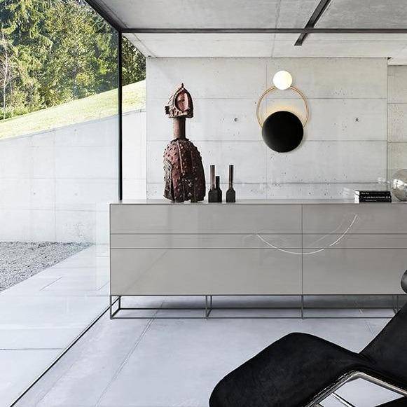 Applique Murale LED Élégance - Cercles Dorés et Noirs pour Salon et Chambre