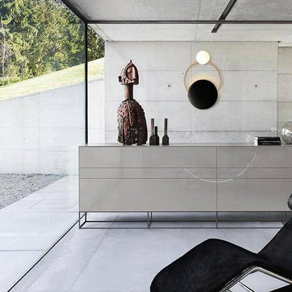 Applique Murale LED Élégance - Cercles Dorés et Noirs pour Salon et Chambre