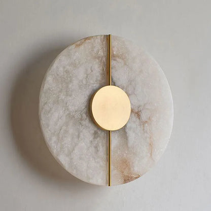 Applique Murale LED Ronde - Marbre et Cuivre Doré Design Moderne