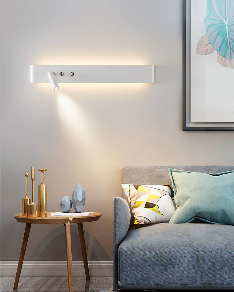 Applique Murale Linéaire avec Spot Orientable et Interrupteur